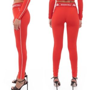 KAPPA NWT SANKE LEGGINGS FIERY RED BRIGHT WHITE